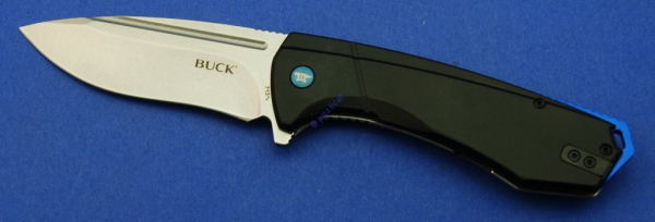 Buck Rucrus Einhandmesser schwarz / blau