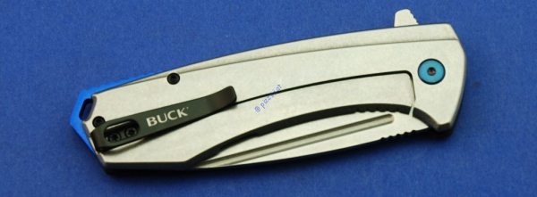 Buck Rucrus Einhandmesser schwarz / blau